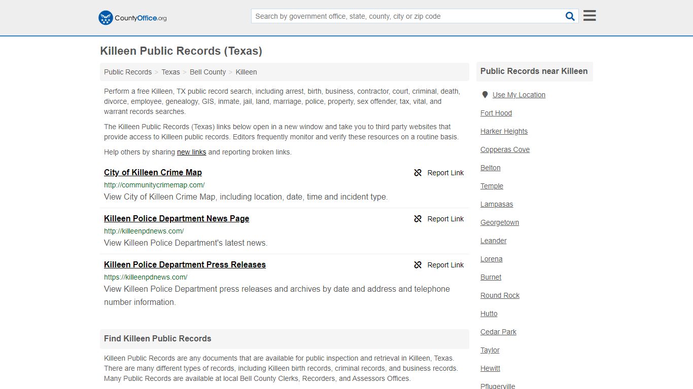Public Records - Killeen, TX (Business, Criminal, GIS ...